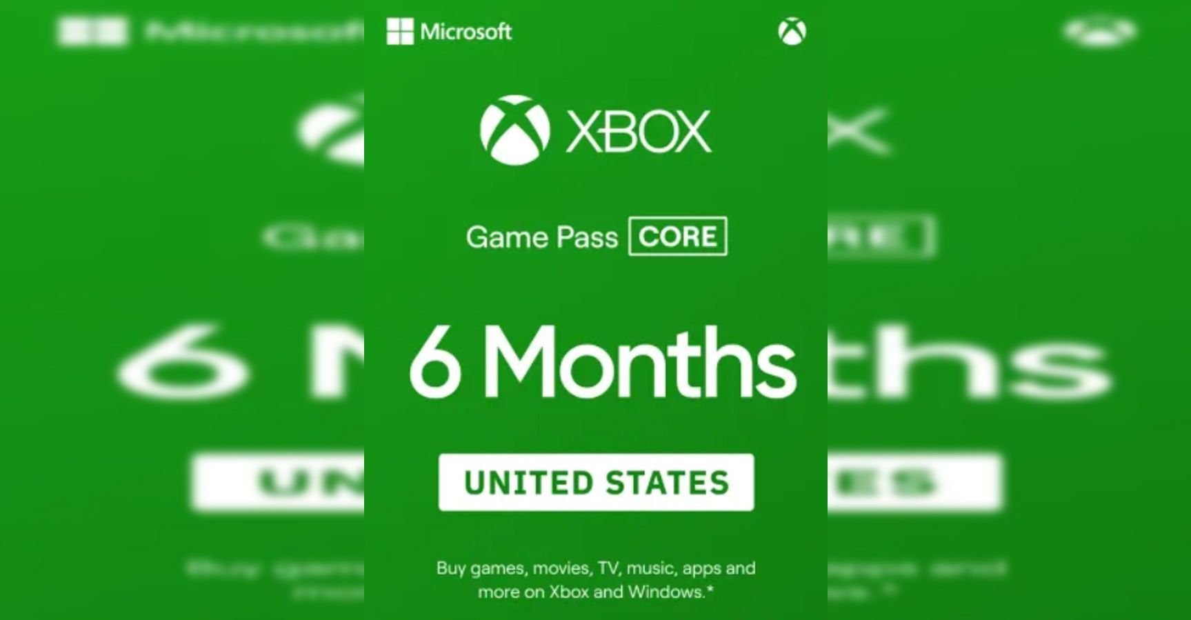 Xbox Game Pass Core 6 Months - United States