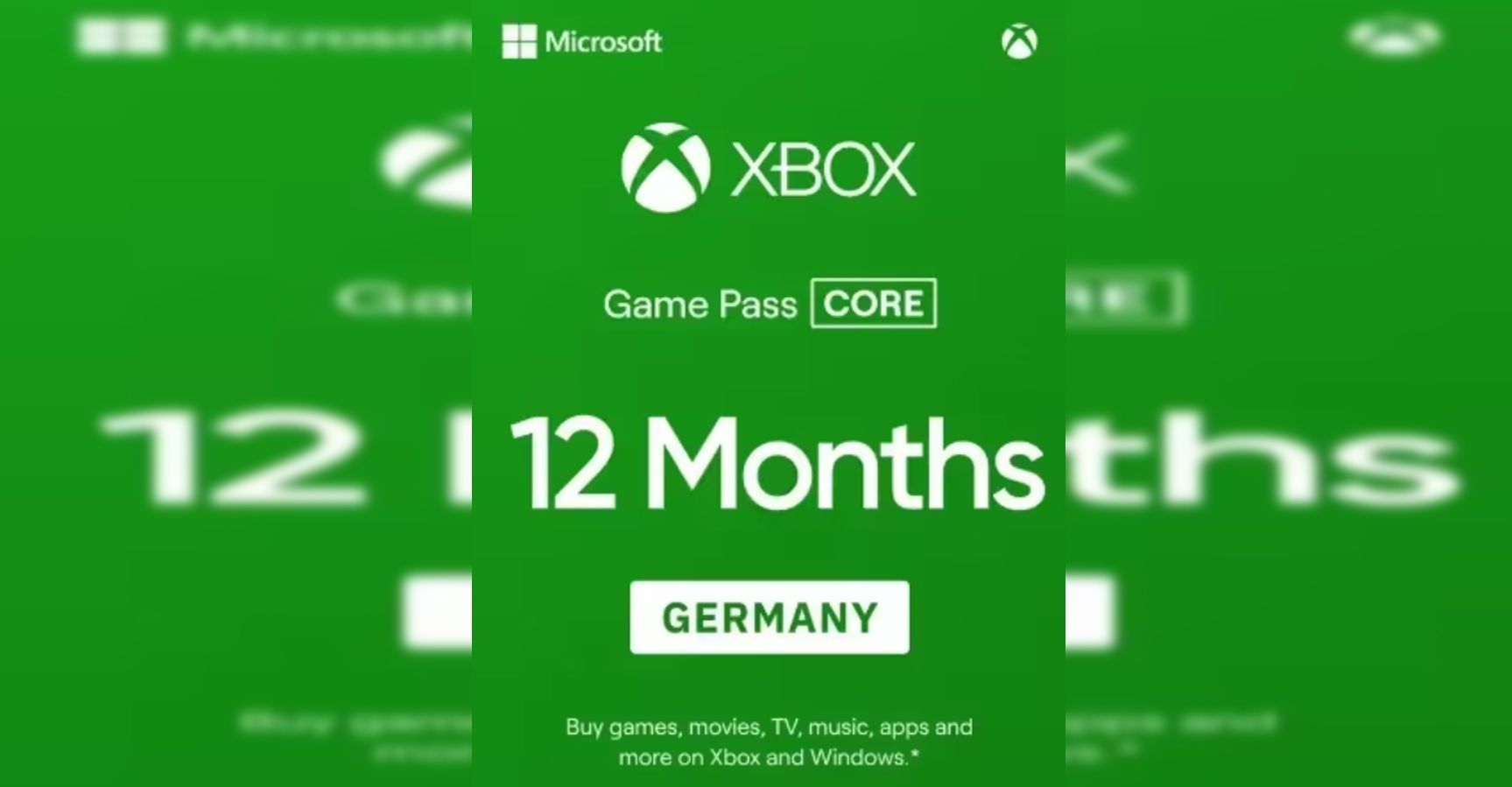 Xbox Game Pass Core 12 Months - Germany